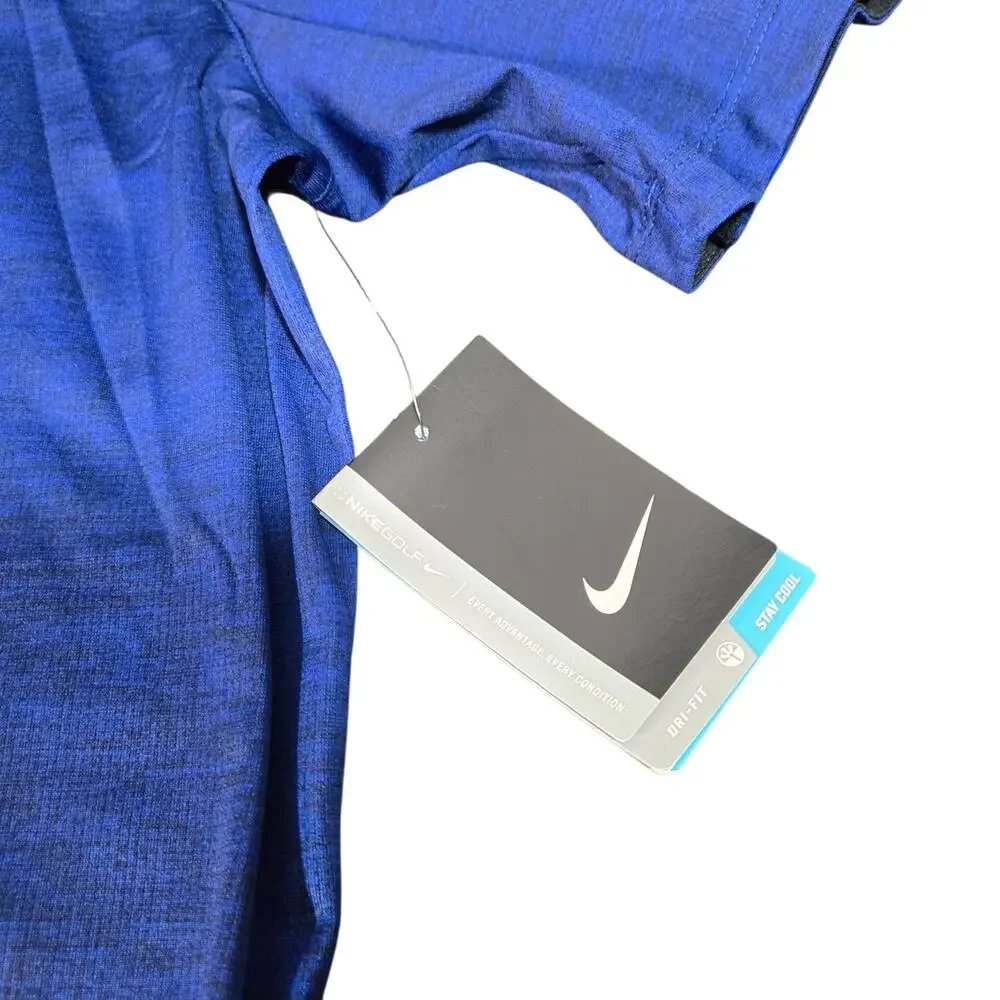 NWT Nike Golf Dri-FIT Heathered Royal Blue Polo Golf Shirt Men's Size XXL Aevex